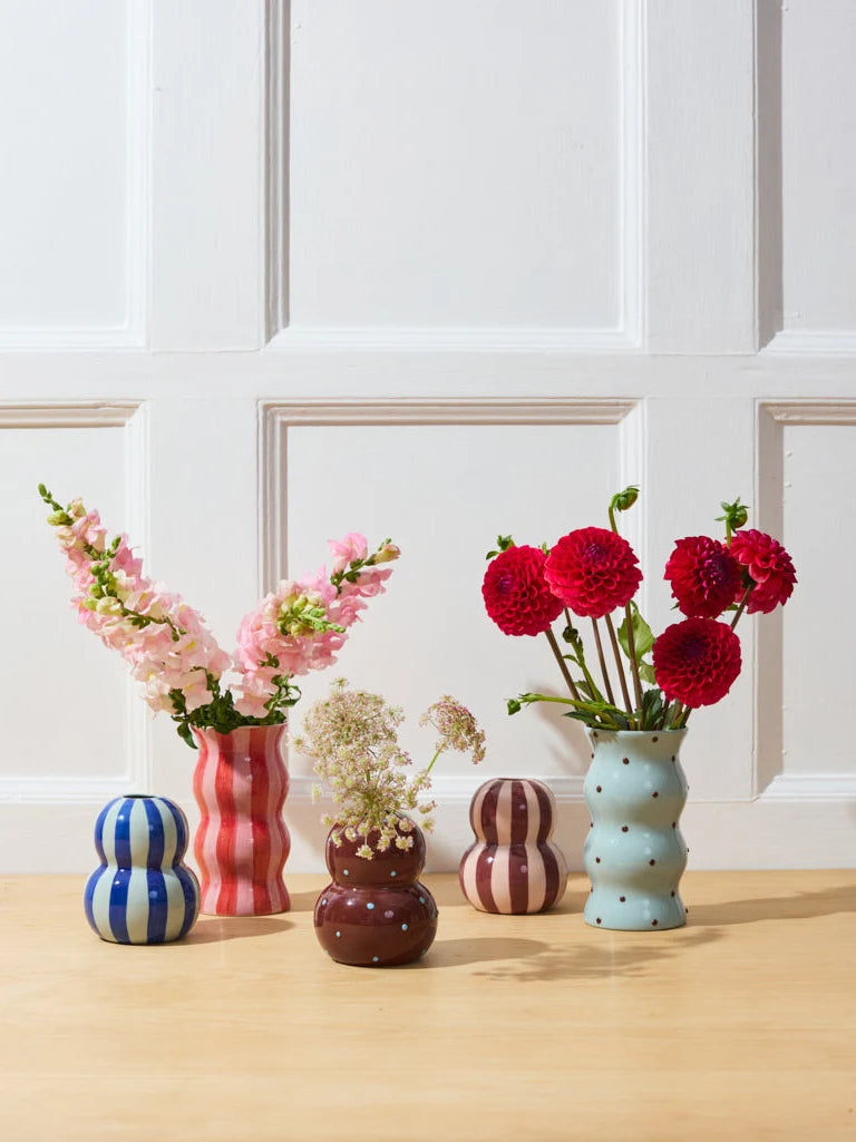 Jones & Co - Palma Red/Pink stripe Vase