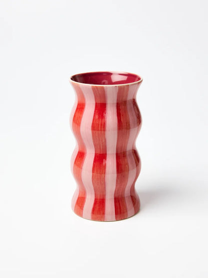 Jones & Co - Palma Red/Pink stripe Vase