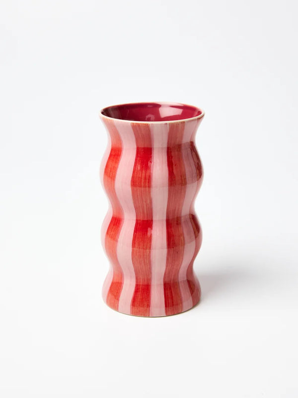 Jones & Co - Palma Red/Pink stripe Vase
