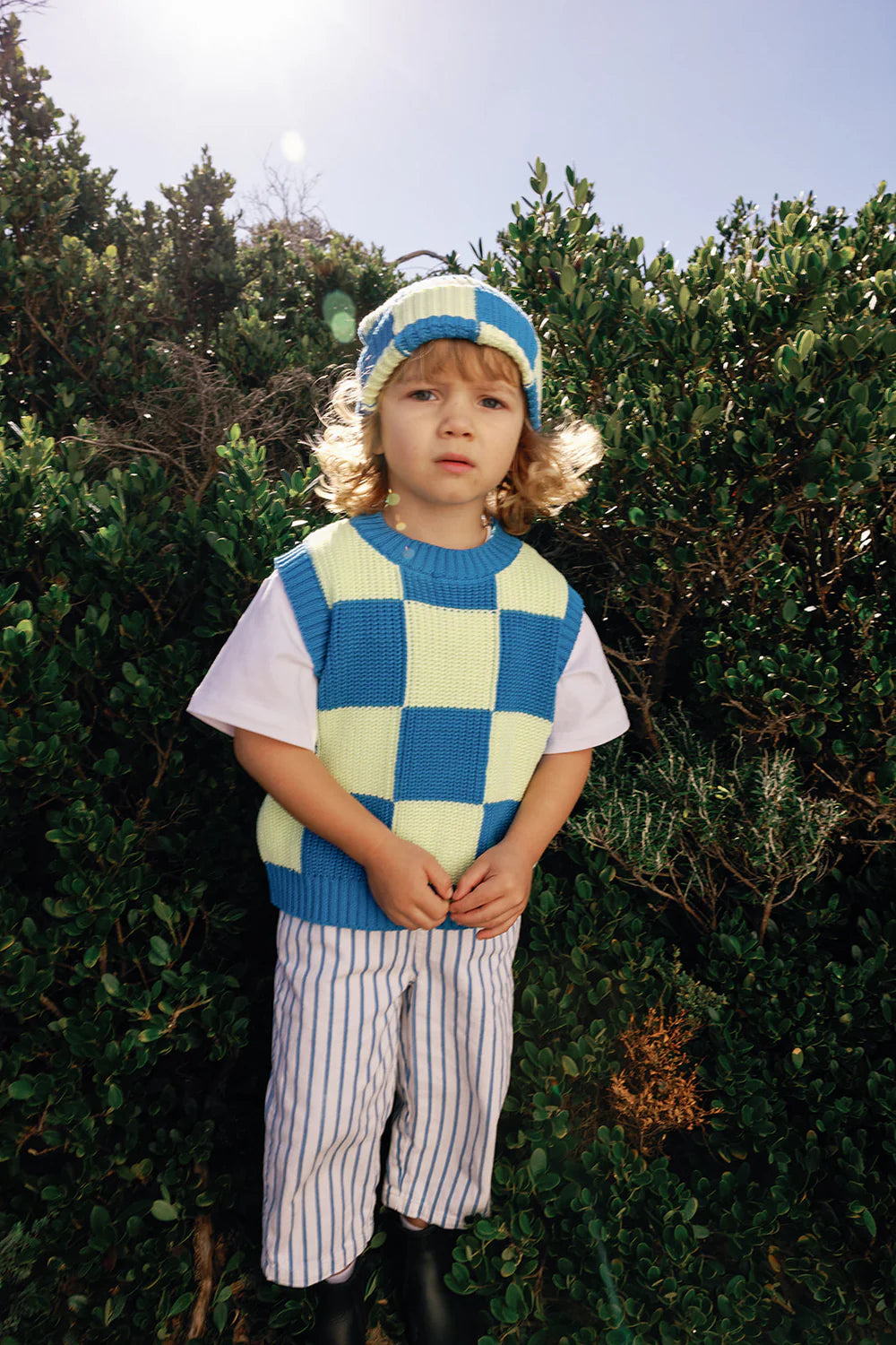 Sunday Siblings - Nonno Vest | Blue + Lime