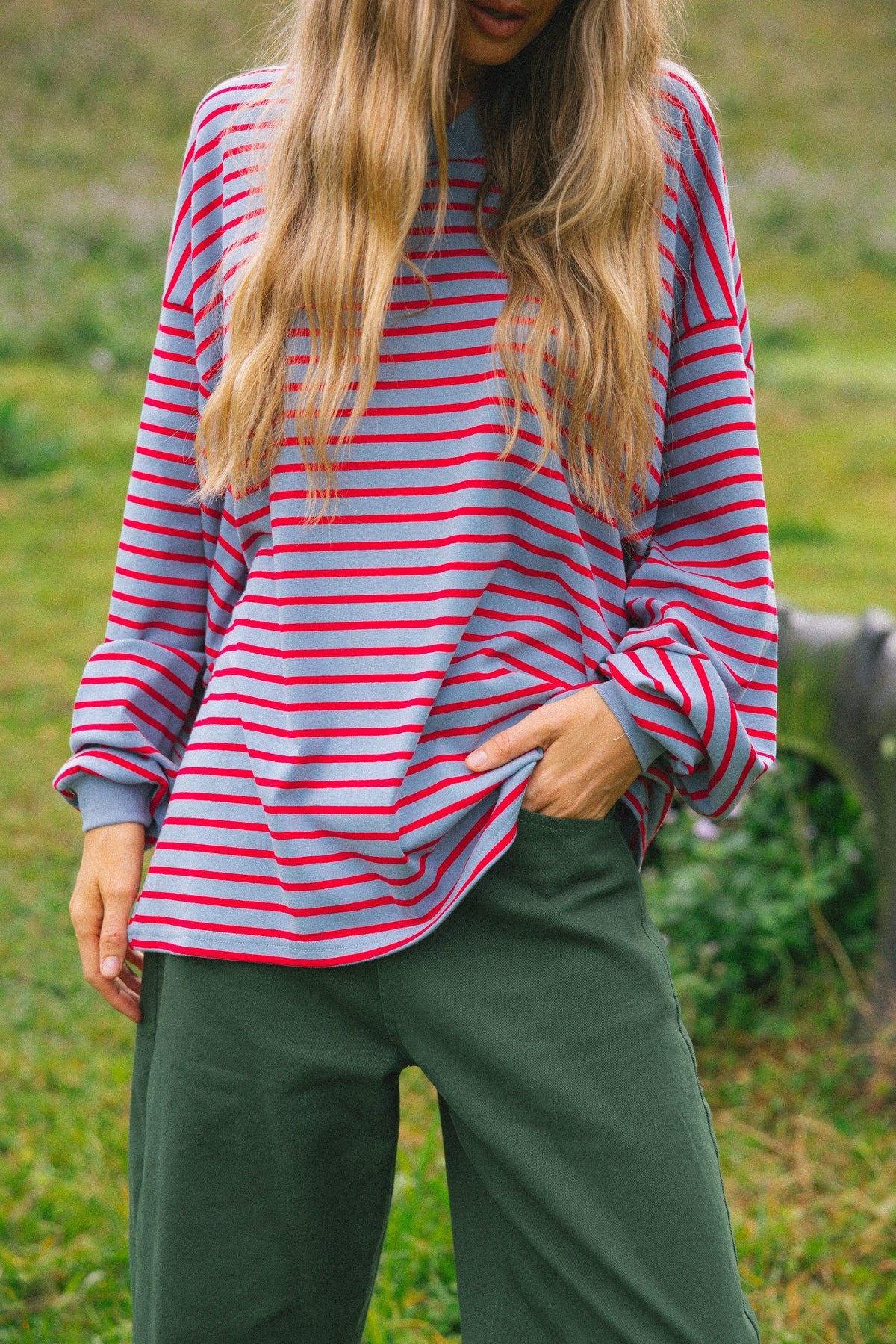 Cracker Day Club - Nautical Long Sleeve Tee - Cherry