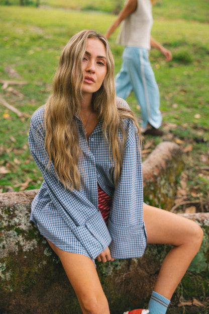 Cracker Day Club - Classic Check Shirt - Cobalt