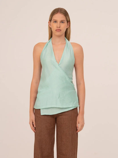 Carmen Says - Solea Mint Wrap Top