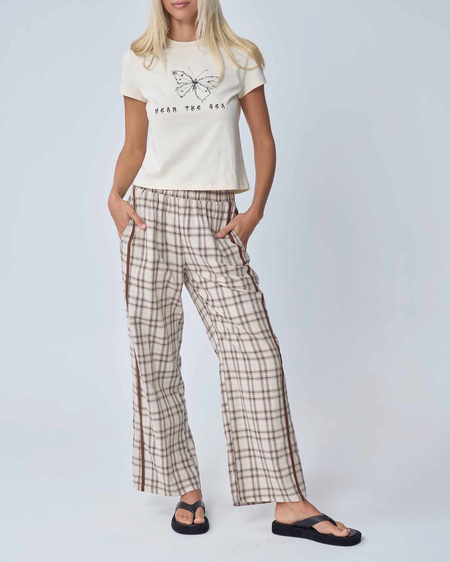 Racer Pant - Brown Plaid