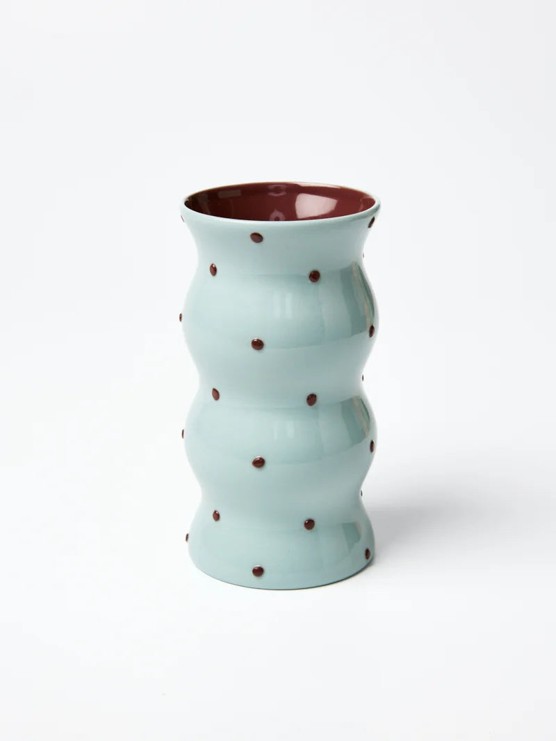 Jones & Co - Palma Blue Brown spotty Vase