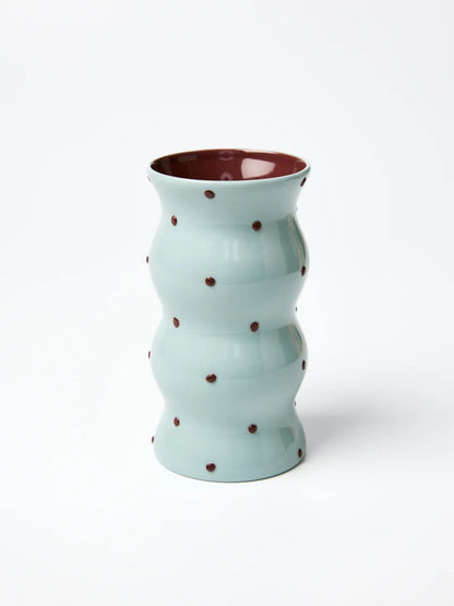 Jones & Co - Palma Blue Brown spotty Vase