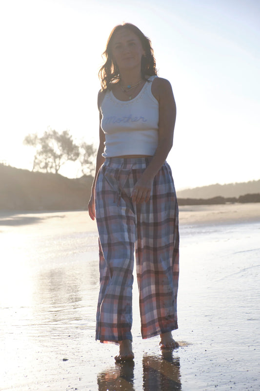 Sollen Co - Goldie Barrel Leg Pant in sunset check