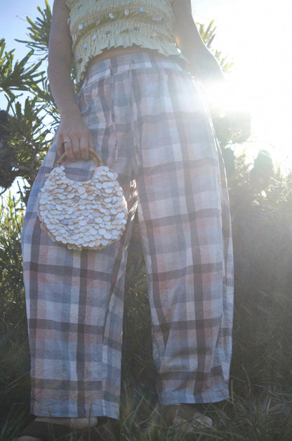 Sollen Co - Goldie Barrel Leg Pant in sunset check