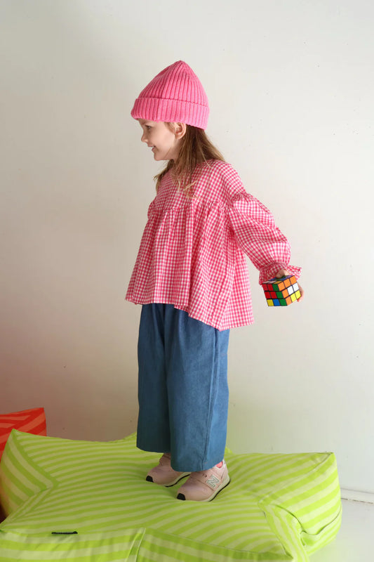 Bloom Blouse Raspberry Gingham