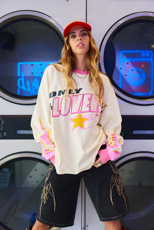 Moto Long Sleeve Tee - Cream