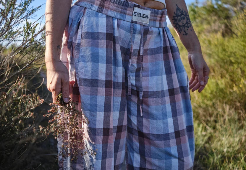 Sollen Co - Goldie Barrel Leg Pant in sunset check