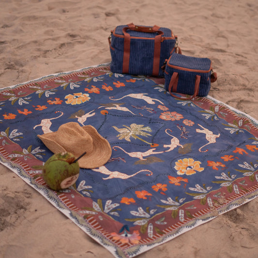 Wandering Folk - Eye of the Jungle Picnic Rug - Lagoon