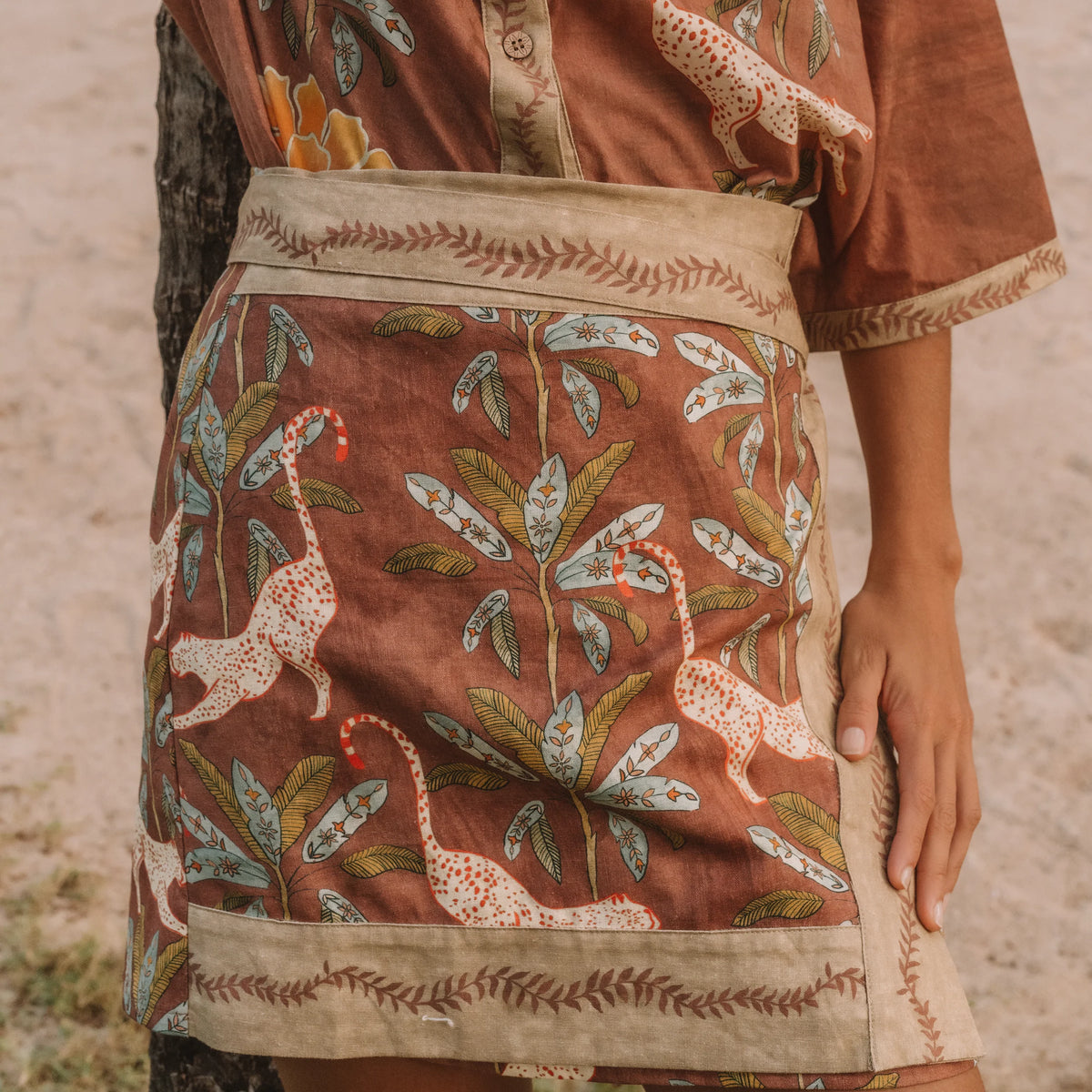 Wandering Folk - Eye of the Jungle Wrap Skirt - Hazel