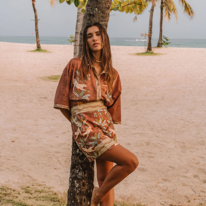 Wandering Folk - Eye of the Jungle Wrap Skirt - Hazel
