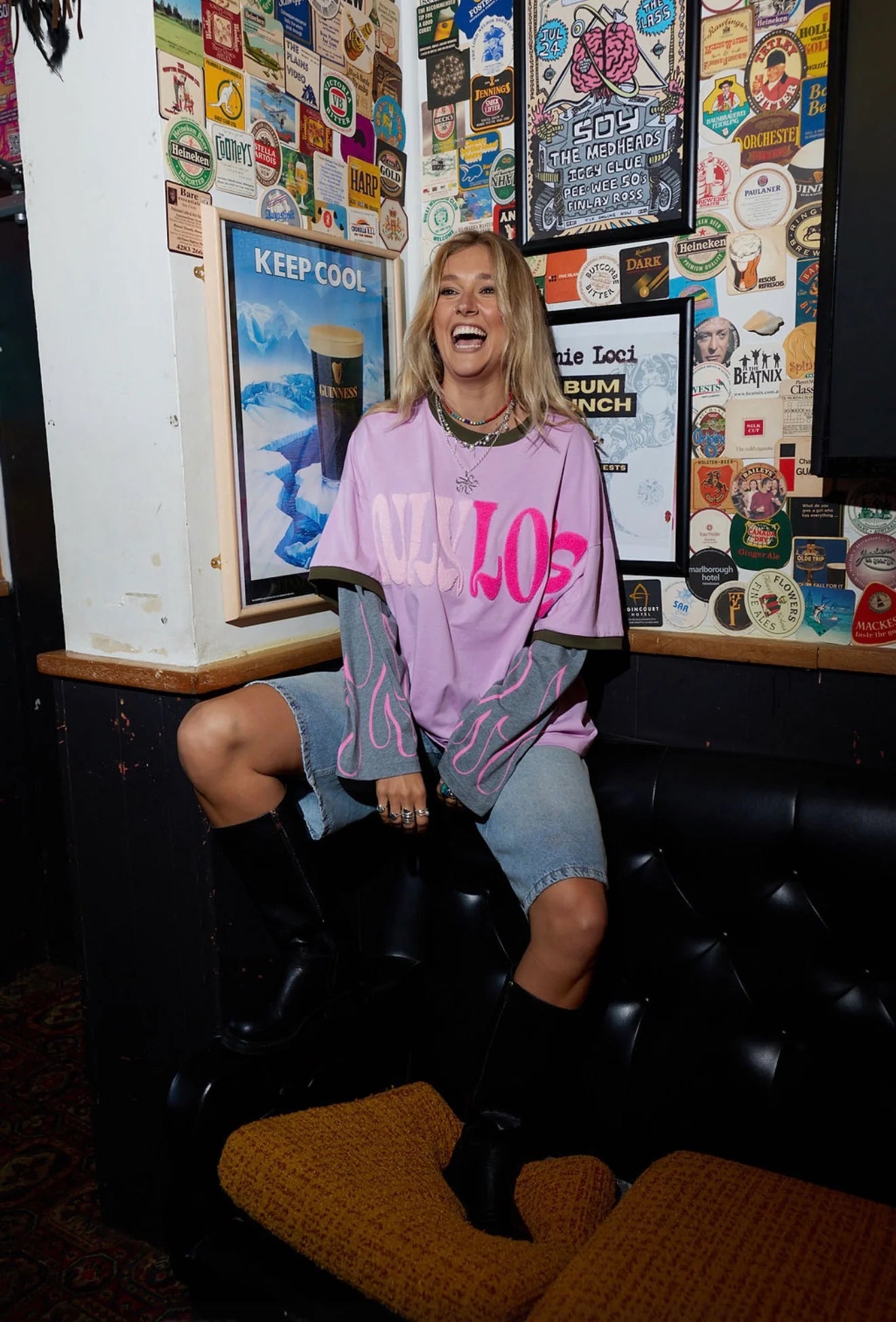 Only Lovers Left - Love Sick Layered Tee Wisteria