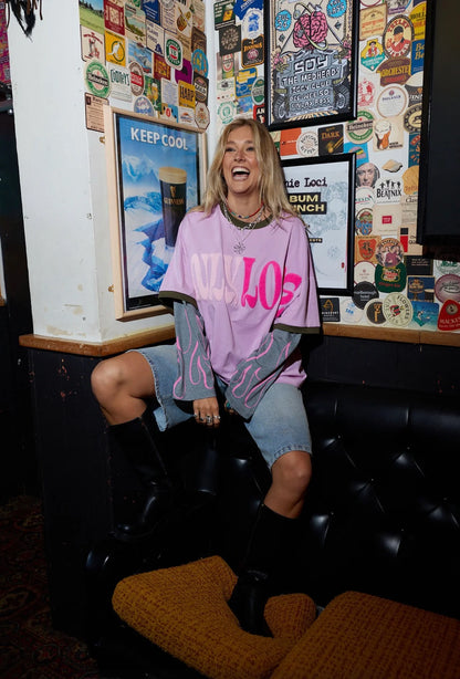 Only Lovers Left - Love Sick Layered Tee Wisteria