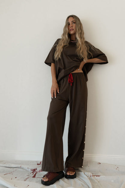 Hall Store - Bobbi Pant Heart Snap Espresso