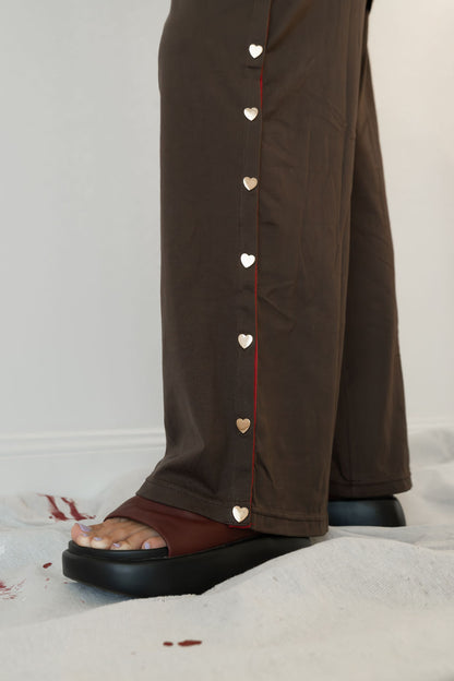 Hall Store - Bobbi Pant Heart Snap Espresso