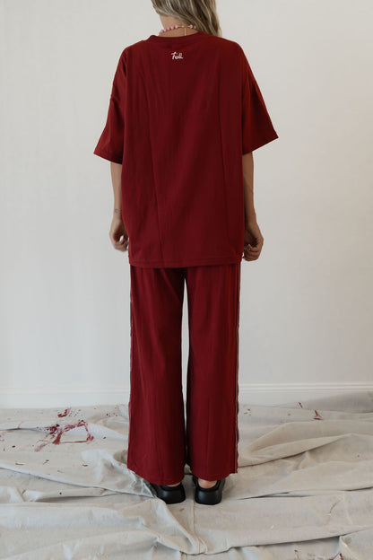 Hall Store - Bobbi Pant Heart Snap Merlot