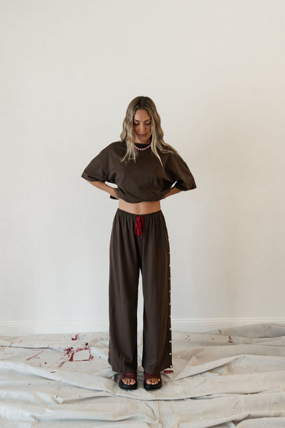 Hall Store - Bobbi Pant Heart Snap Espresso