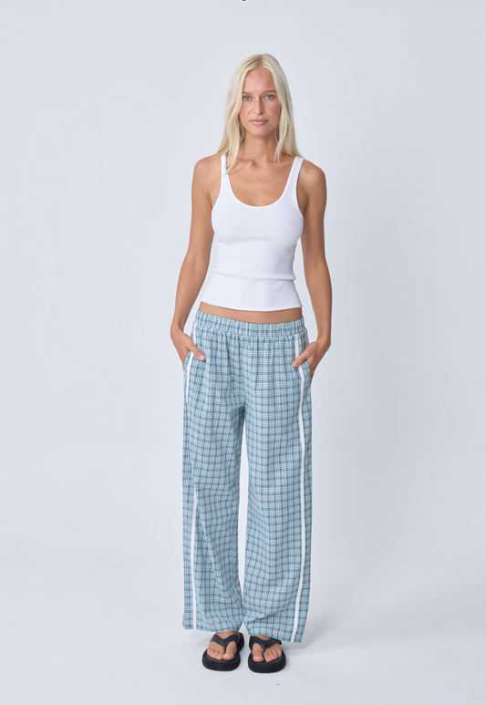Racer Pant - Blue Plaid
