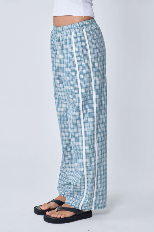 Racer Pant - Blue Plaid