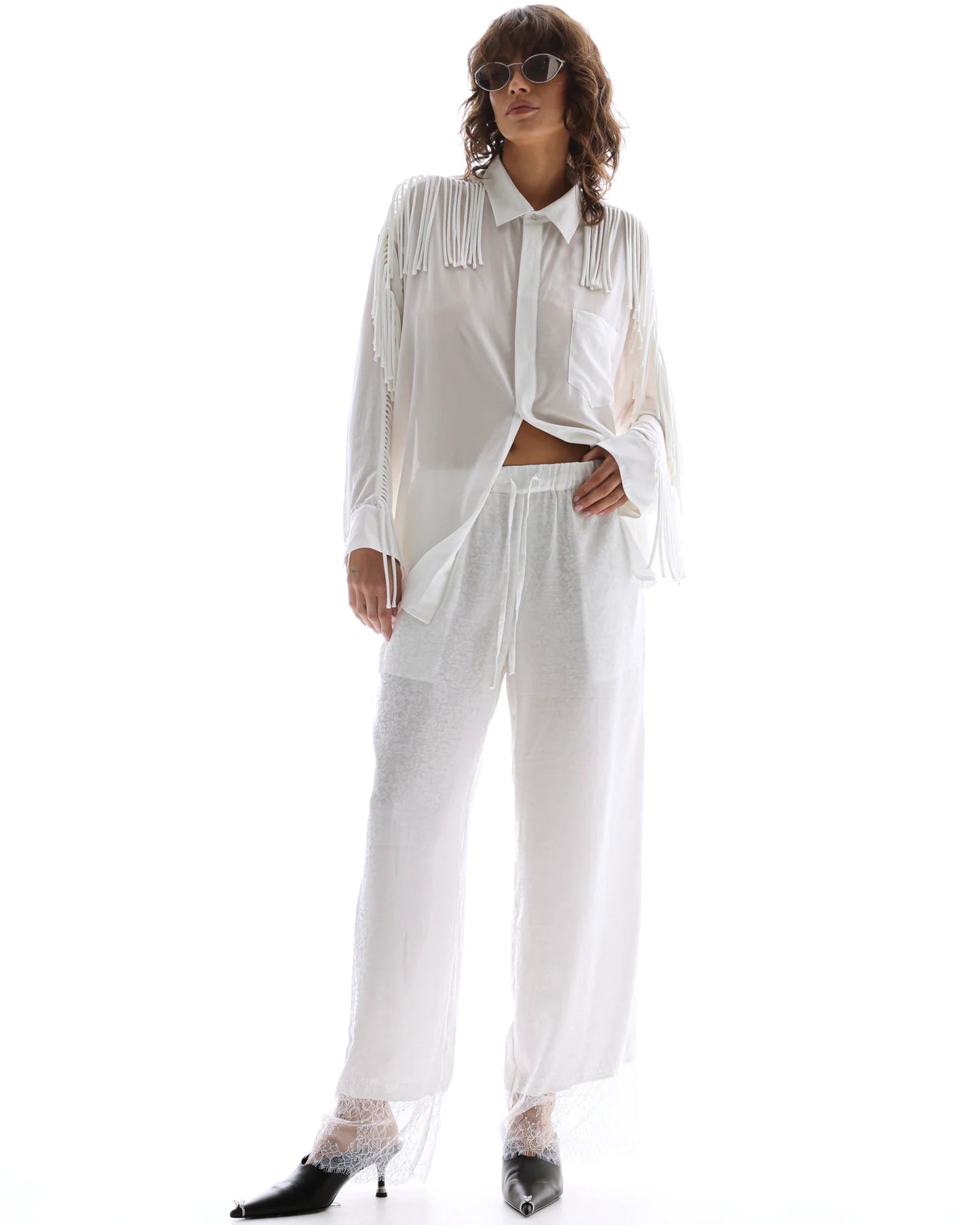 The Tales - Frida Lace Hem Floral Pants