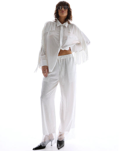 The Tales - Frida Lace Hem Floral Pants