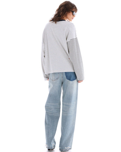 The Tales - Lexy Soft Stripe Patchwork Tee