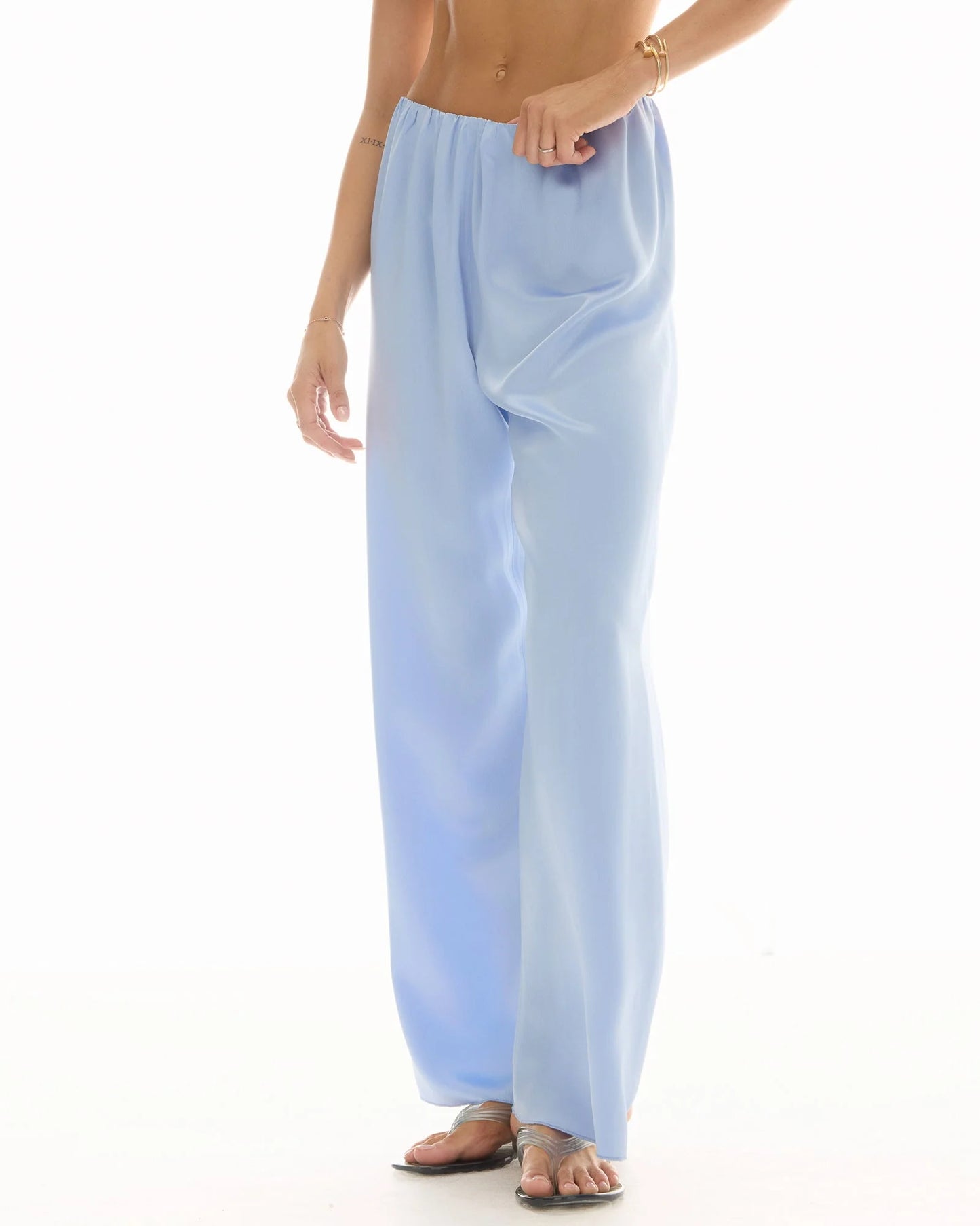 Waterfall Waist Satin Pants