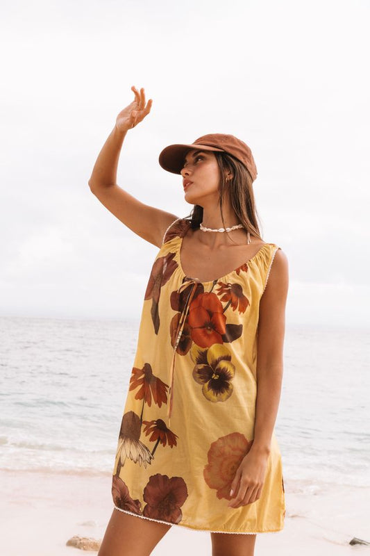 Wandering Folk - Glades Mini Dress - Chamomile