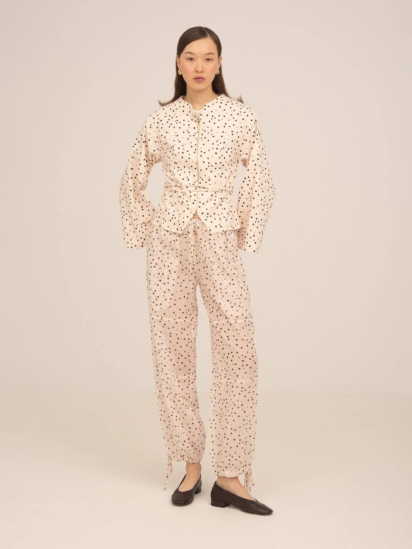 Carmen Says - Chaqueta Fuji De Lunares Crema spot top