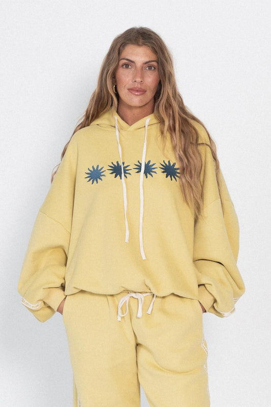 Cracker Day Club - Cloud Racer Sunburst Hoodie | Lemon
