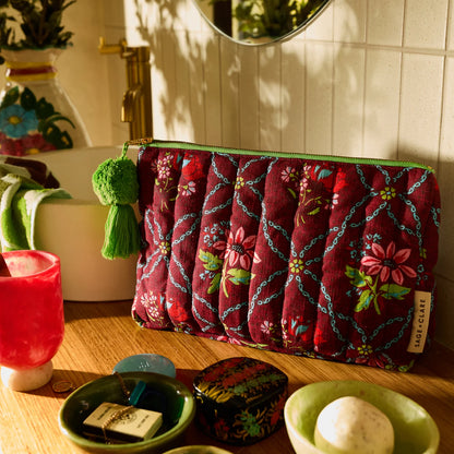 Sage & Clare - Norali Quilted Cosmetic Bag - Sienna