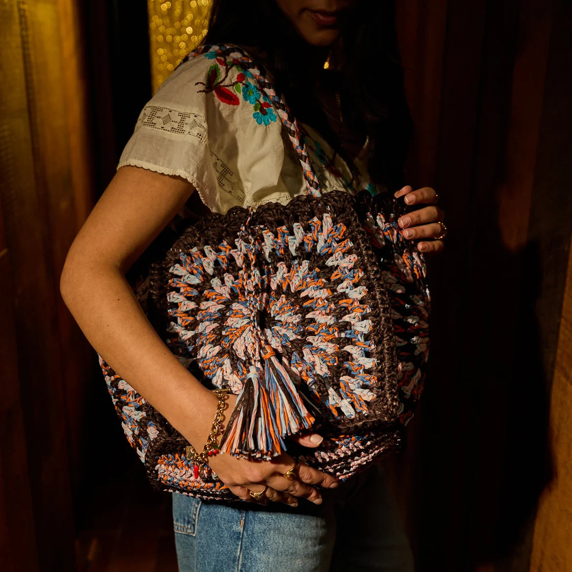 Sage & Clare - Solara Raffia Bag - Umber