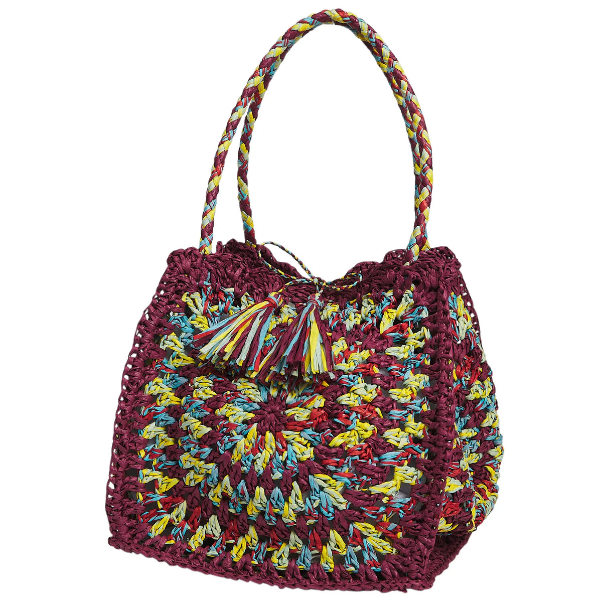 Sage & Clare - Solara Raffia Bag - Burnt Cherry