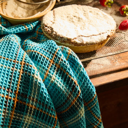 Sage & Clare - Frances Waffle Tea Towel - Turquoise