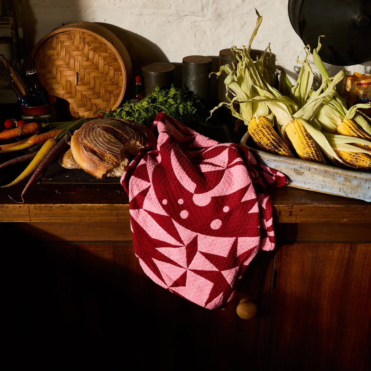 Sage & Clare - Nora Tea Towel - Dahlia