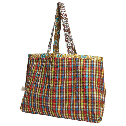 Sage & Clare - Magnolia Reversible Cotton Tote Bag - Turquoise