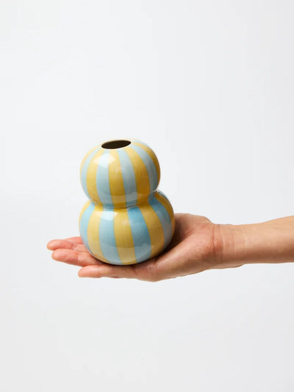 Jones & Co - Fonda Yellow and Blue Stripe Vase