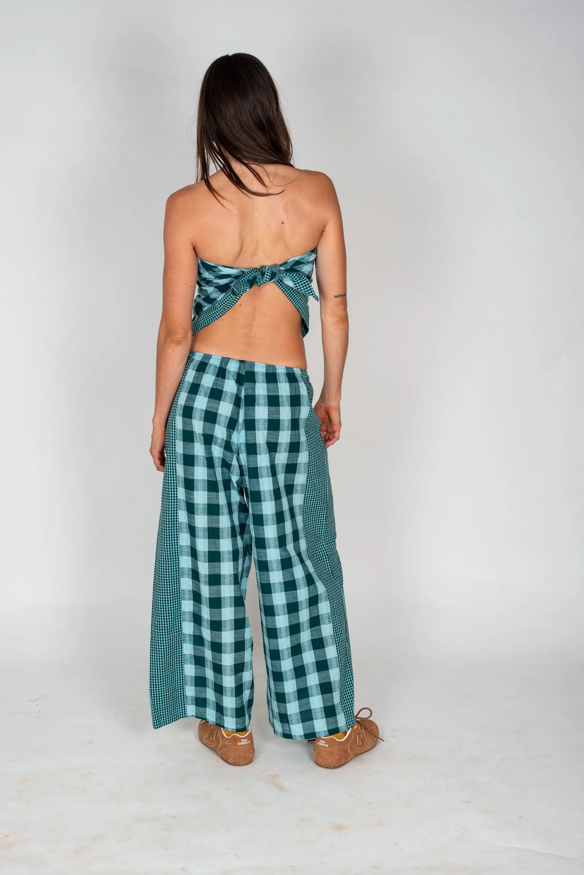 Atmosea - Patchwork Pant in Turquoise Check